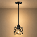 Lexion Cage single industrial pendant light on a clean warm premium background
