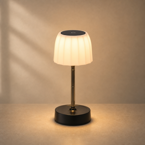 Lexion Focus rechargeable reading lamp on a clean warm premium background