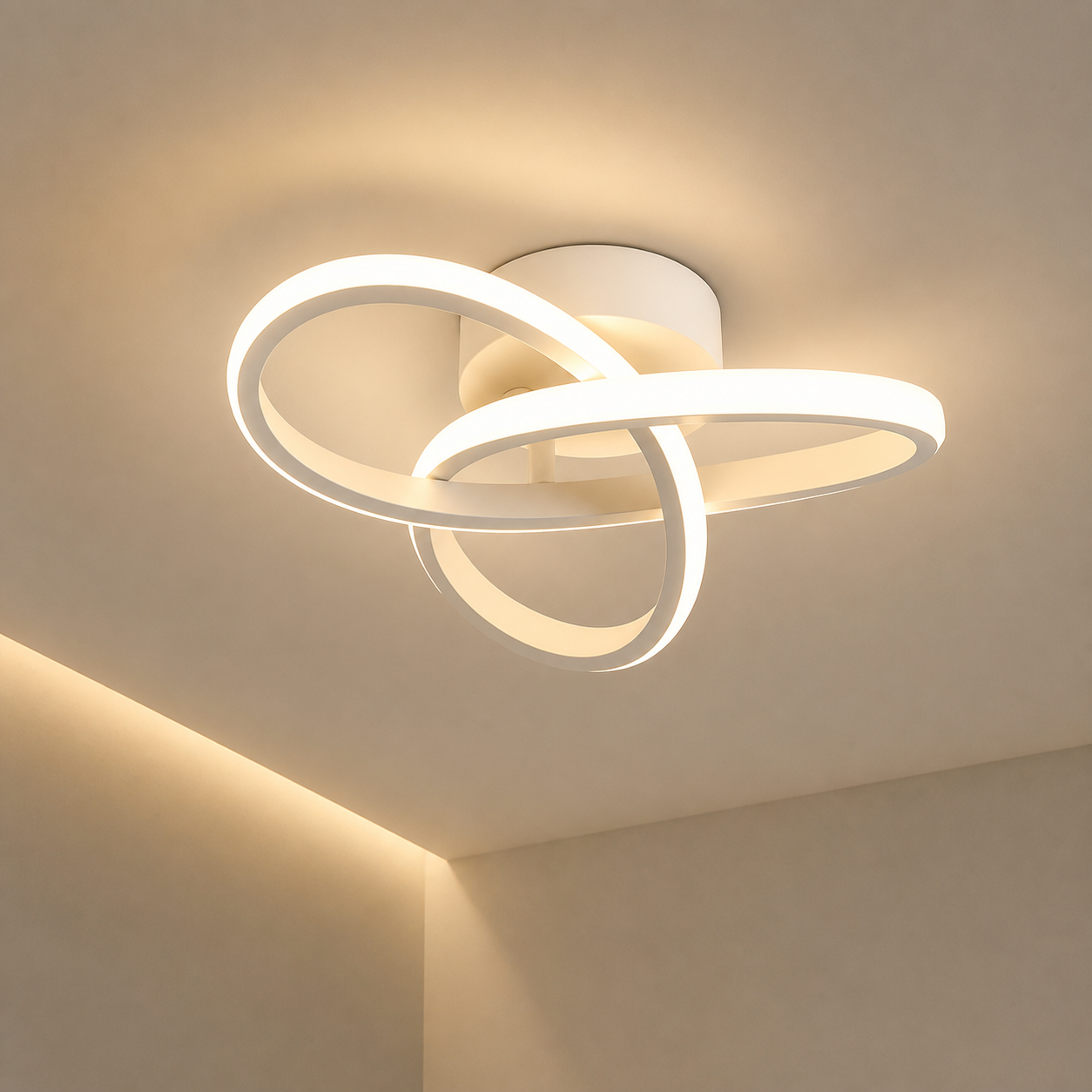 Lexion Halo 3-Tone single ceiling lamp on a clean warm premium background